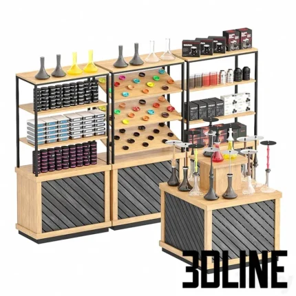 Hookah shop showcases(3dline.net)