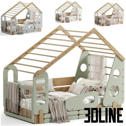 Kids Bed House sport By rozetka(3dline.net)