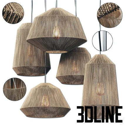 Lamp barrel rope n10 Chandelier barrel(3dline.net)