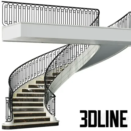 Neoclassical spiral staircase 2(3dline.net)
