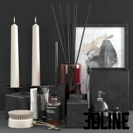 Parello Pleated Black Bath accessories(3dline.net)