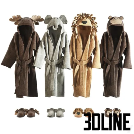 RH Baby bathrobe Animal set 002(3dline.net)