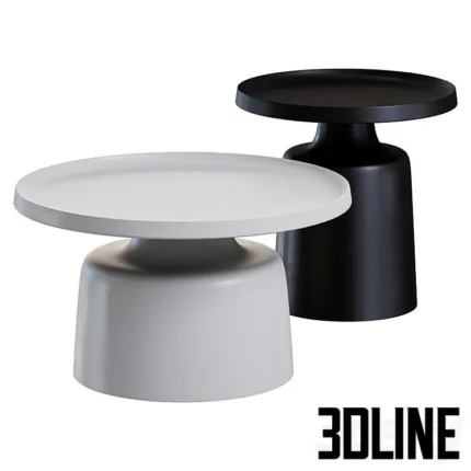Round coffee table assorted designs(3dline.net)