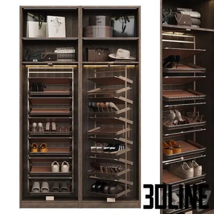 Shoe cabinet with fittings for the hallway(3dline.net)