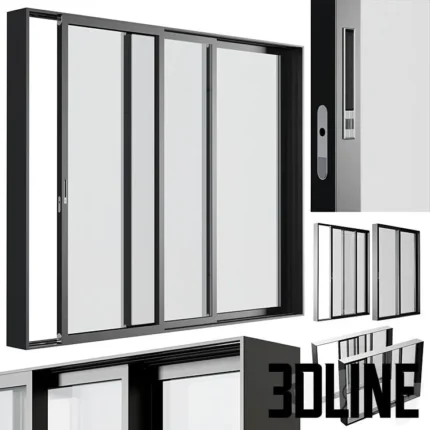 Sliding Metal Windows Doors 03(3dline.net)