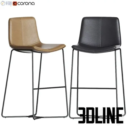 Slope Leather Bar Counter Stools West elm(3dline.net)