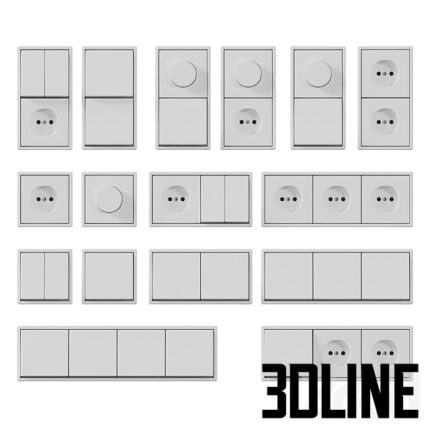 Sockets and Switches JUNG Les Couleurs(3dline.net)