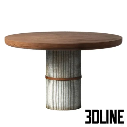 Stone and wood table Stone table(3dline.net)