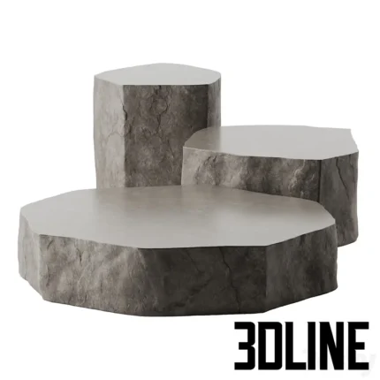 Stone slab coffee tables(3dline.net)