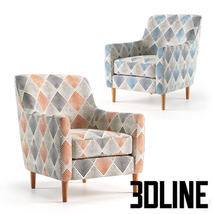Sven Sunset Denim Accent Chair(3dline.net)