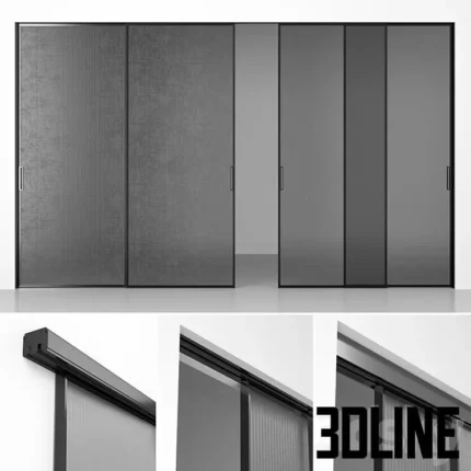 System of sliding partitions panels Rimadesio Velaria(3dline.net)