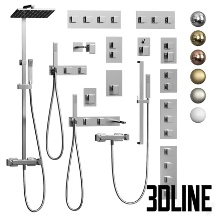 Wall mounted faucet set Cisal HI RISE(3dline.net)