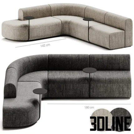 ARKO Seconal modular fabric sofa(3dline.net)