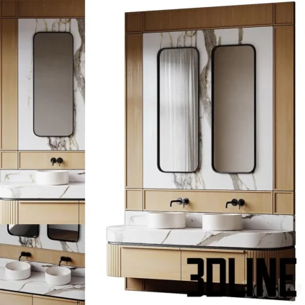 Bathroom furniture 178 modern classic style (3dline.net)