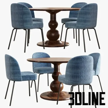 Be Pure Home Blanco Table Vogue Chair(3dline.net)