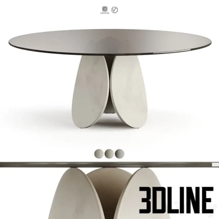 Cattelan Italia Maxim Argile Glass Table(3dline.net)