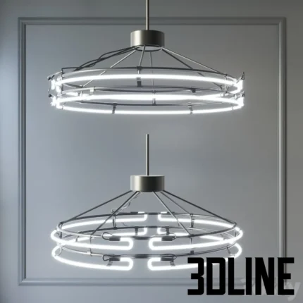 Chandelier from neon 1(3dline.net)