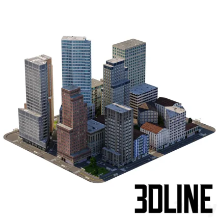 City block Low poly 2(3dline.net)