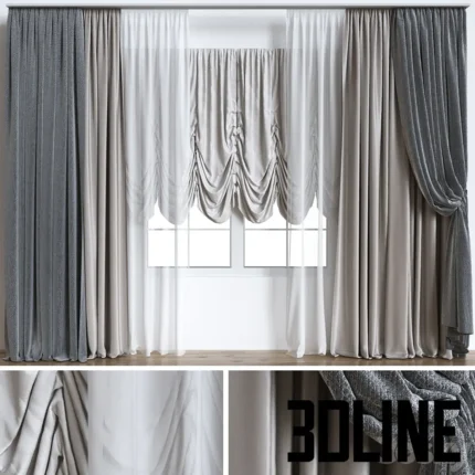 Curtains 8 Roman curtain(3dline.net)