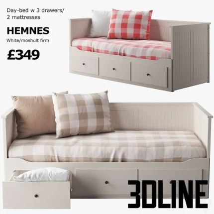 EMNES bed with 3 drawersa(3dline.net)
