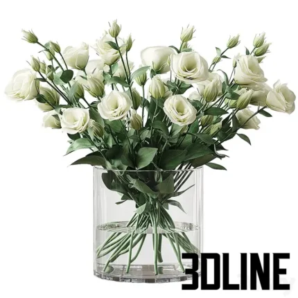 Eustoma plants bouquet flowers(3dline.net)