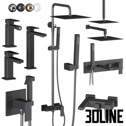 Faucets and showers Boheme Qubic set(3dline.net)