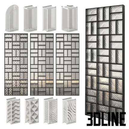 Glass Block Wall 05(3dline.net)