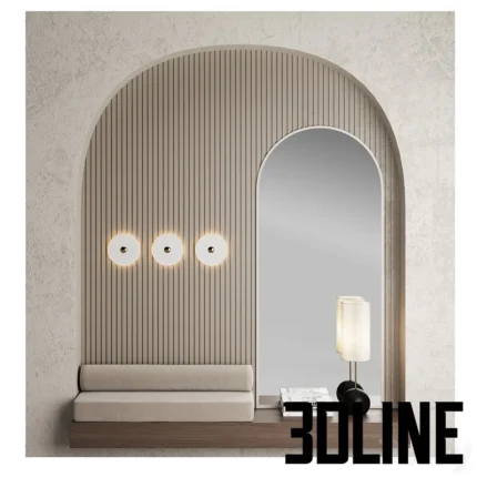 Hallway with Flint lamp(3dline.net)