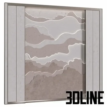 Headboard Stone Wall Panel(3dline.net)