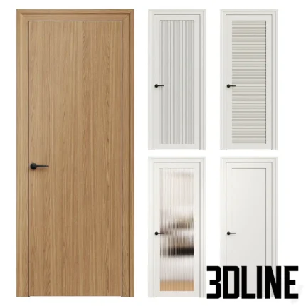 Modern single door Interior door(3dline.net)