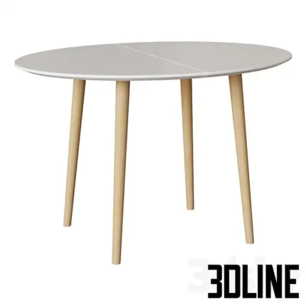 Oakland Table White Oval(3dline.net)