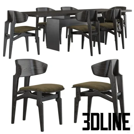 Okha Basilisk chair Okha Bison table(3dline.net)