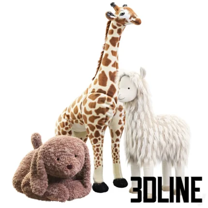 Pottery Barn plush liama Labradoodle Giraffe(3dline.net)