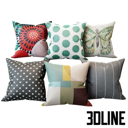 Set of decorative pillows IKEA(3dline.net)