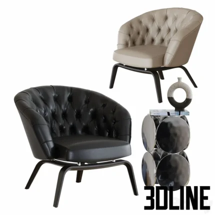 Set of models 04 armchair table(3dline.net)