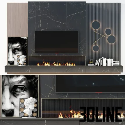 TV wall modern 56(3dline.net)