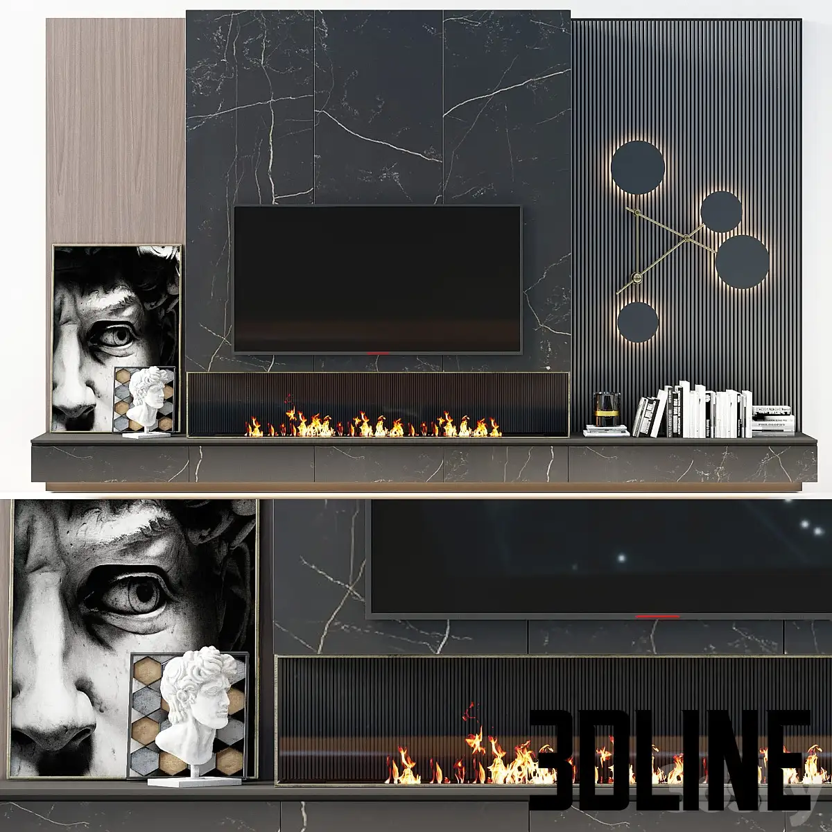TV wall modern 56(3dline.net) a(1)