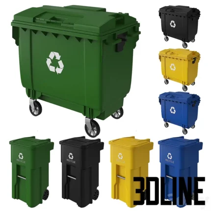Trash can and dumpster(3dline.net)