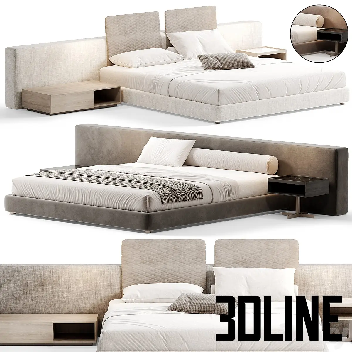 Yang Bed Rodolfo Dordoni(3dline.net)