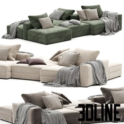 Anata Double Sided Sectional Sofa(3dline.net)