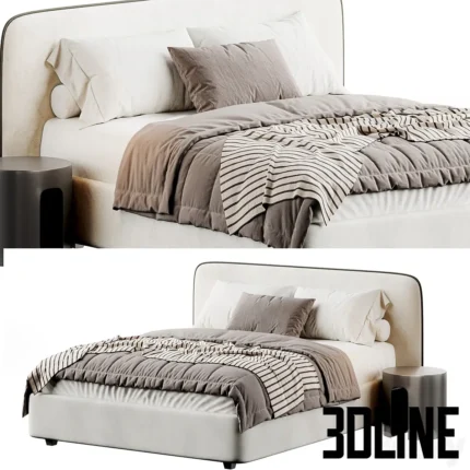 Barry bed with bedside table(3dline.net)