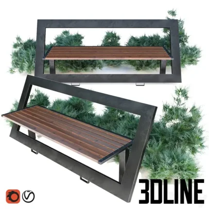 Bench with juiper(3dline.net)