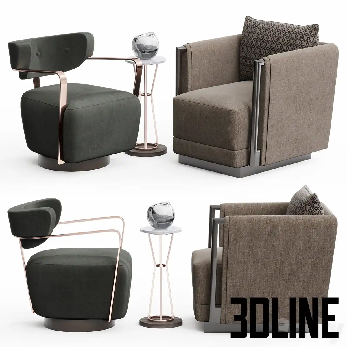 Carole Chair Set(3dline.net)