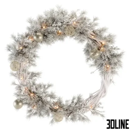 Christmas Decoration 17 White Wreath(3dline.net)