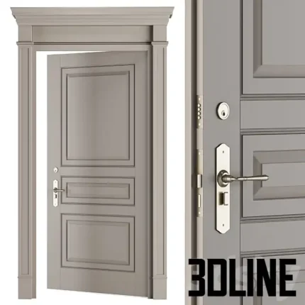 Cream Front Classic Door Set 35(3dline.net)
