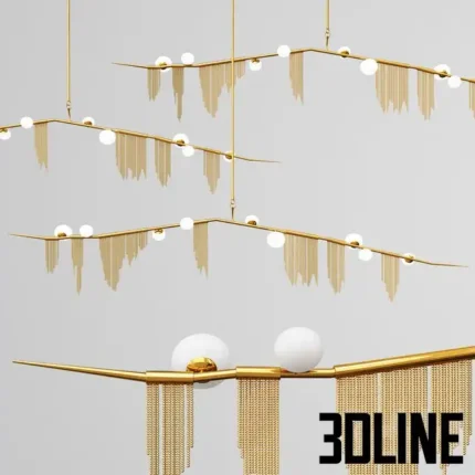 Crry Bomb Fringe Chandelier 9 Lights(3dline.net)