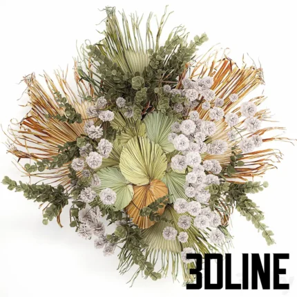 Decoration and installation for the wall of dried palm(3dline.net)
