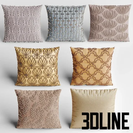 Decorative pillows with emdery(3dline.net)
