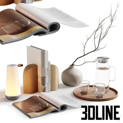 Decorative set with Uma mini lamp(3dline.net)