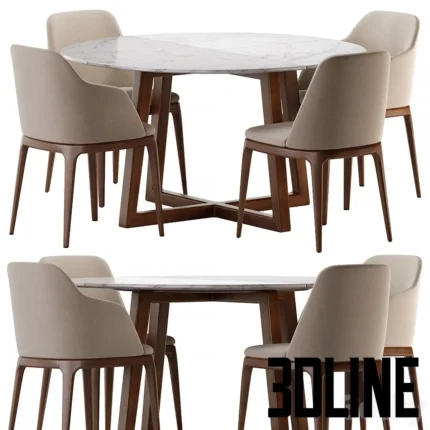 Dining set Gce chair and table(3dline.net)